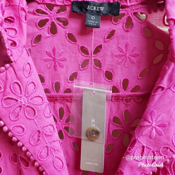 NWT J. Crew Short Sleeve A-line Eyelet Dress - Picture 9 of 14